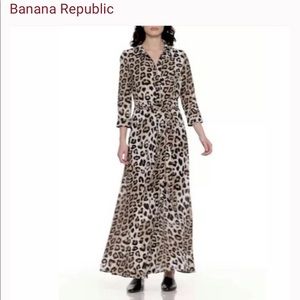 Banana Republic Leopard Print Maxi Dress Size 10